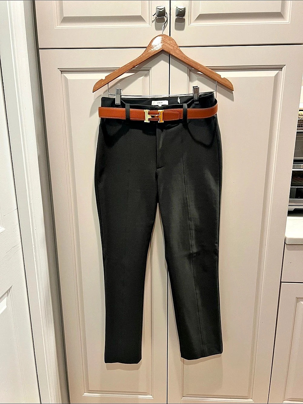 Vince Cotton-Blend Slim Cigarette Pant Black Skinny Pants Size 8 Like New